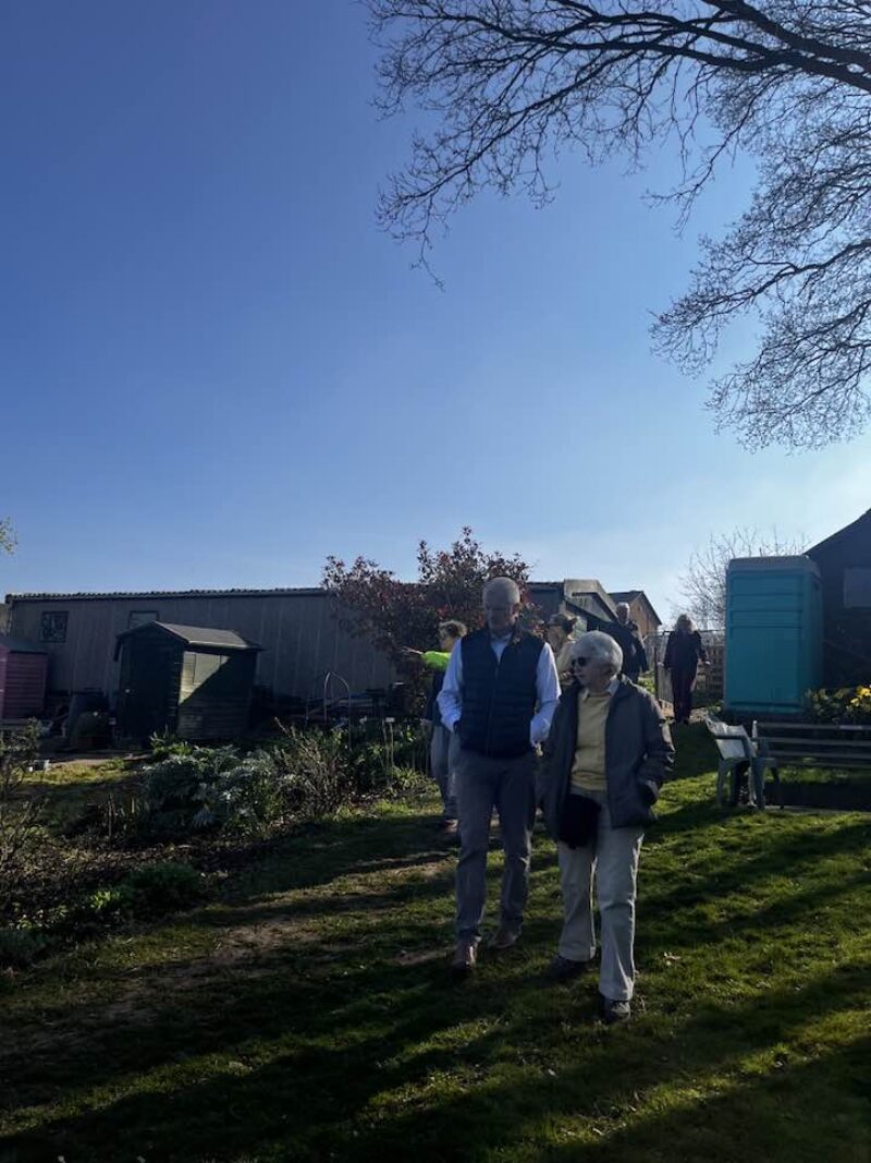 Al being shown around the Hay Green Allotments